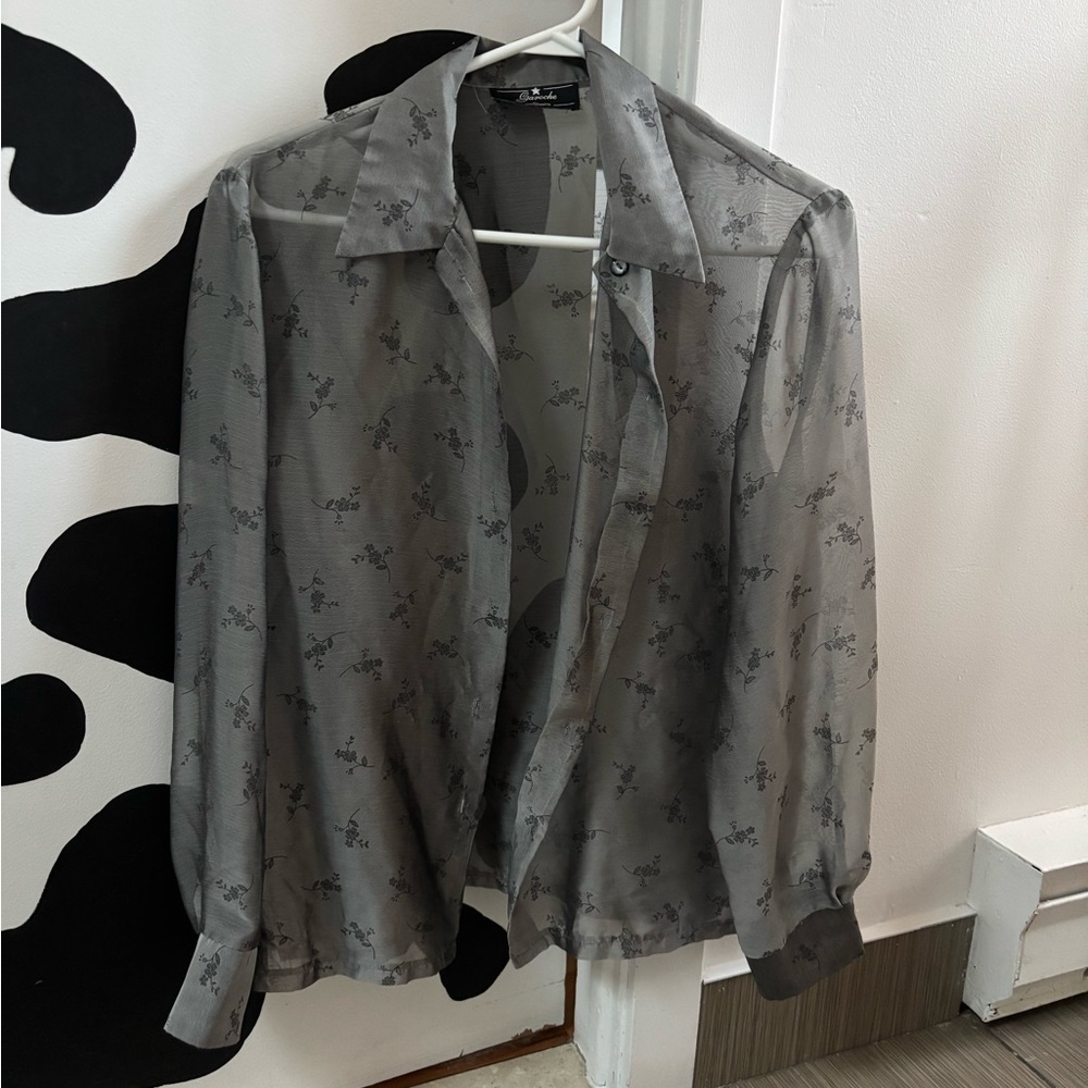 Vintage sheer floral blouse